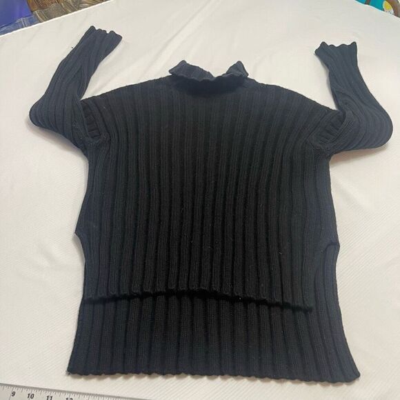 Everlane Black Ribbed Wool Cashmere Sweater Size Small - Picture 6 of 10